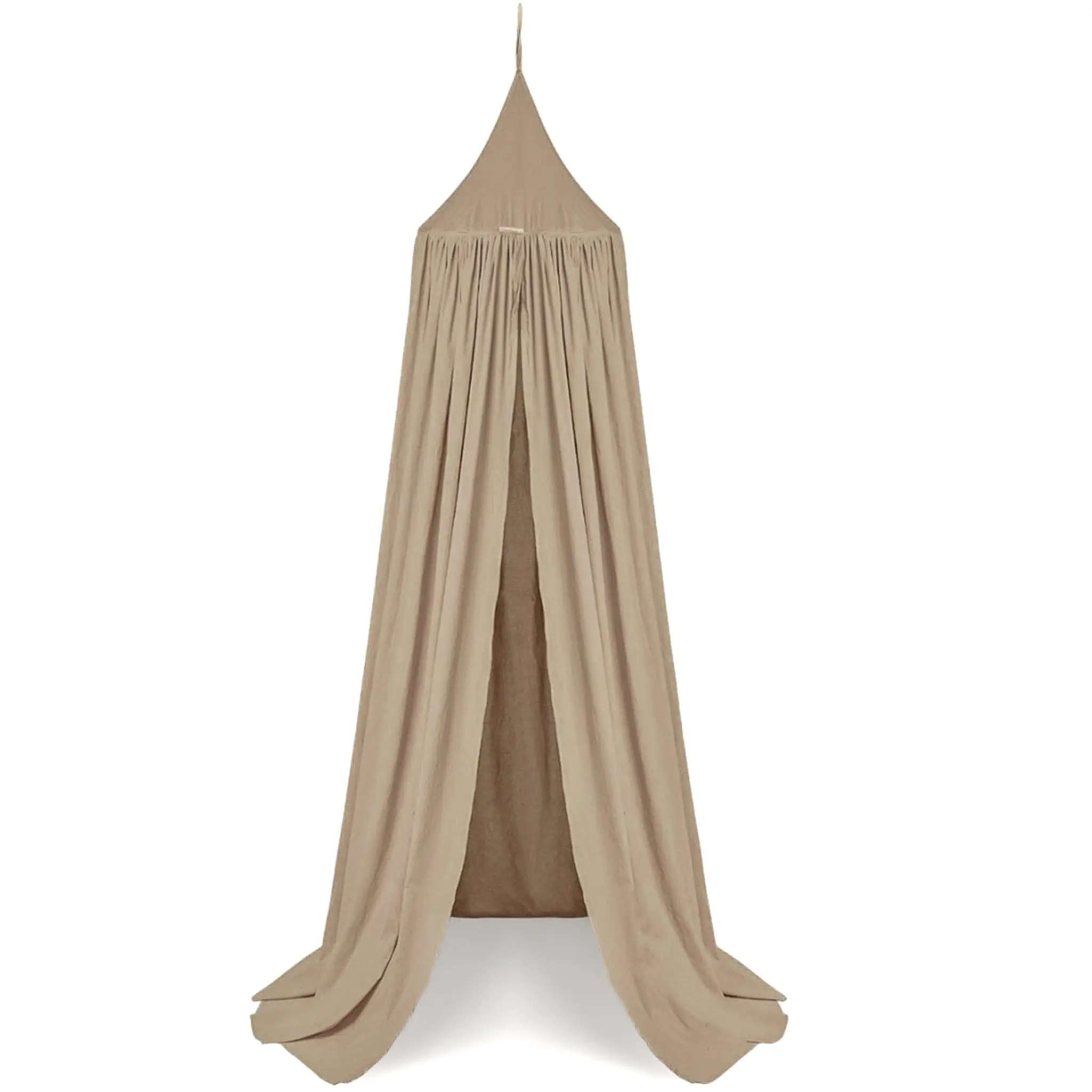 Baldachim Wiszący Ciemnobeżowy 100% Bawełny (200 cm + Koło) – Magiczny Namiot do Pokoju Dziecięcego | Bajkowe Wnętrza Kids