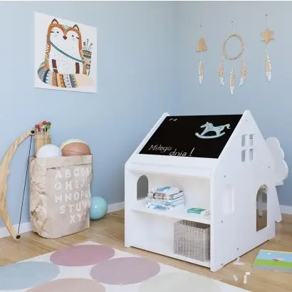 Stolik Edukacyjny / Biurko DOMEK Z Tablicą Kredową