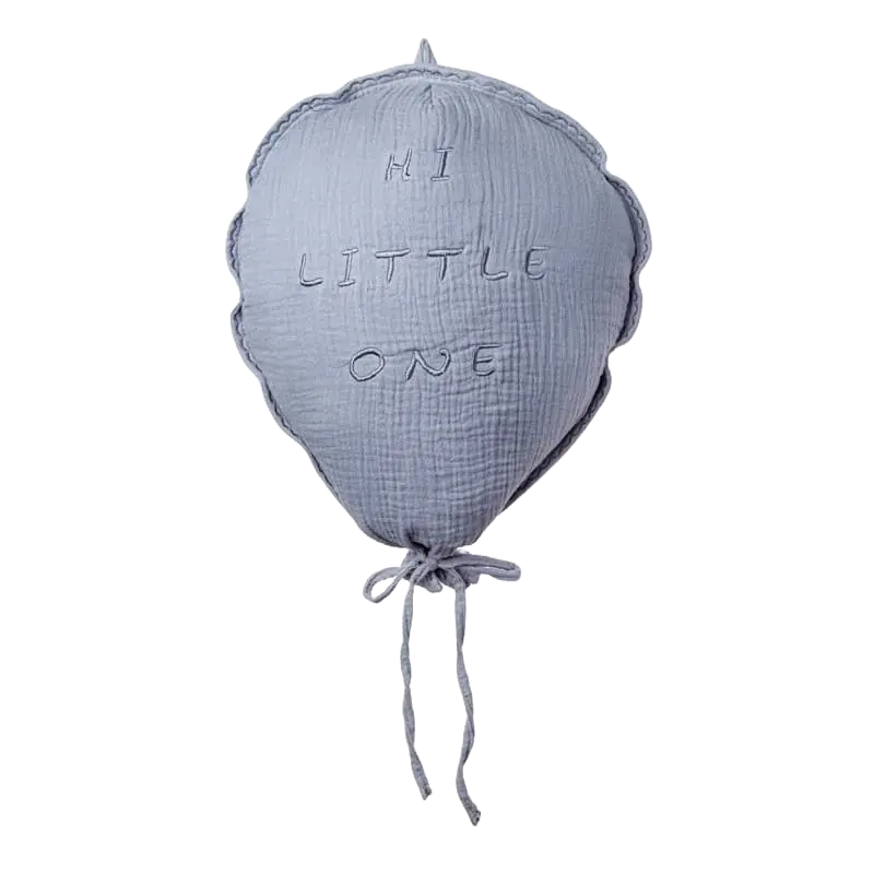 Hi Little One - Poduszka dekoracyjna z organicznego oddychającego BIO muślinu GOTS BALOON GREY BBTB