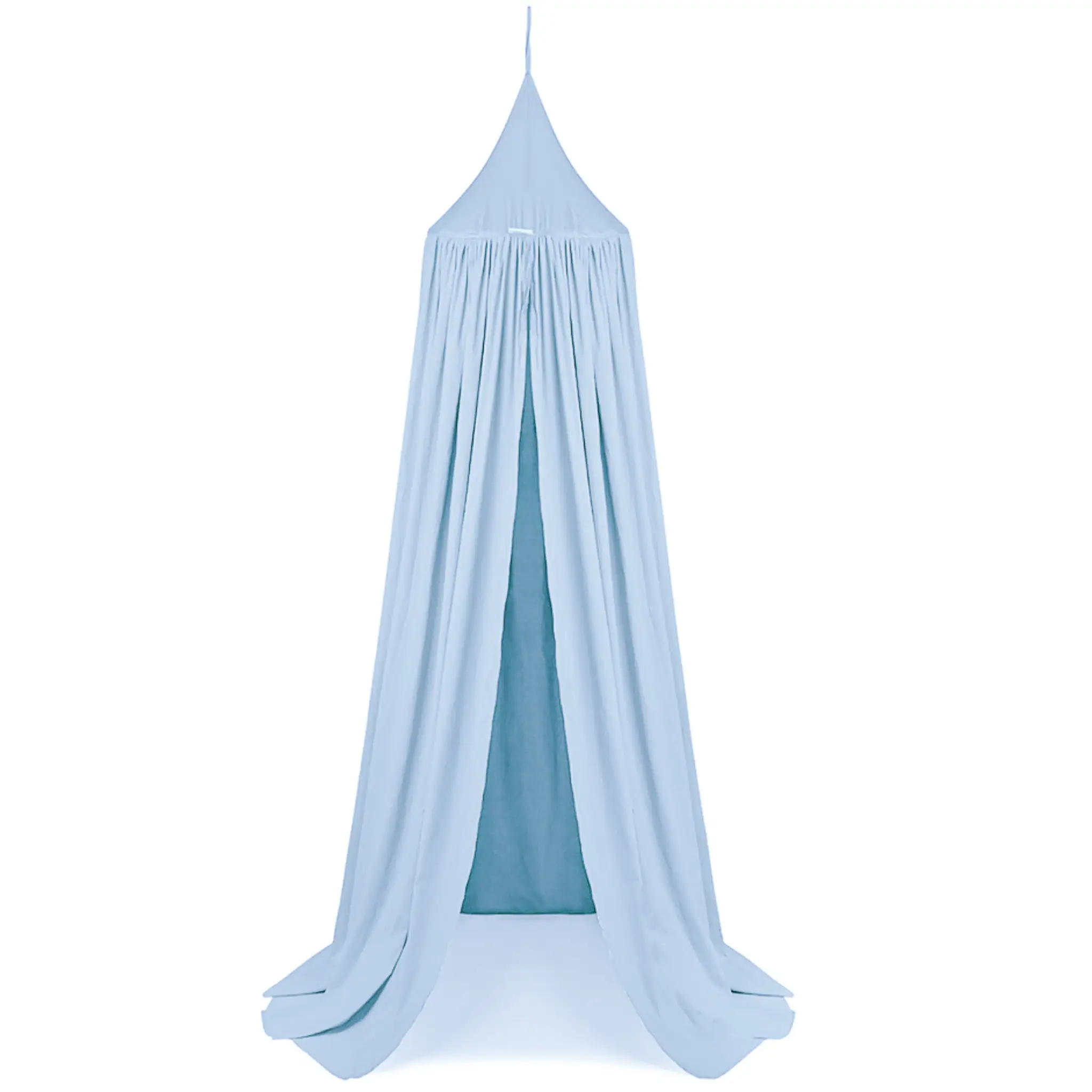 Baldachim Wiszący Błękitny 100% Bawełny (200 cm + Koło) – Magiczny Namiot do Pokoju Dziecięcego | Bajkowe Wnętrza Kids