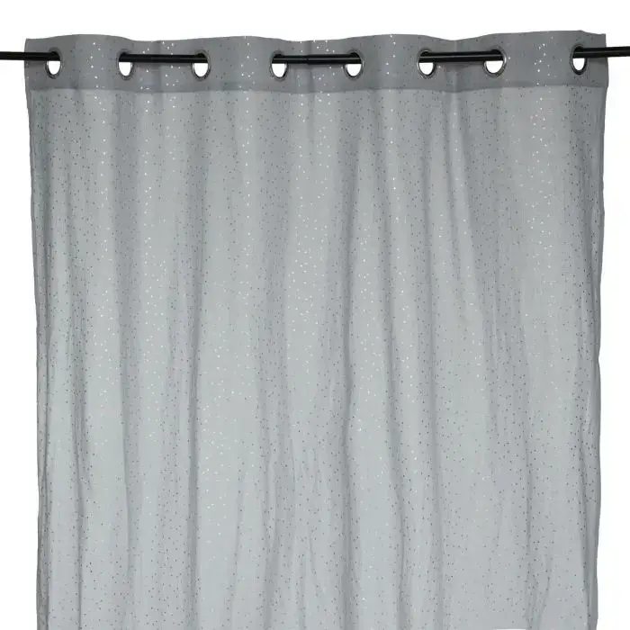 Zasłona bawełniana z oczkami Berlingot Szara 250x140cm DB