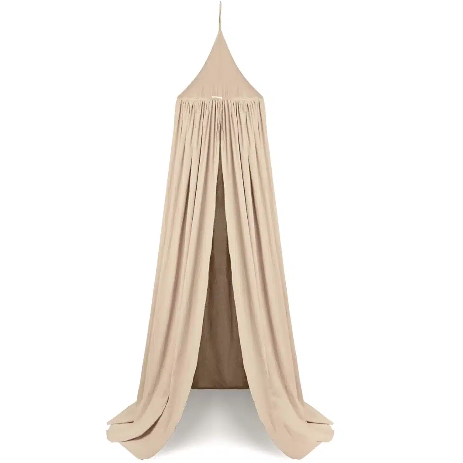 Baldachim Wiszący Beżowy 100% Bawełny (200 cm + Koło) – Magiczny Namiot do Pokoju Dziecięcego | Bajkowe Wnętrza Kids