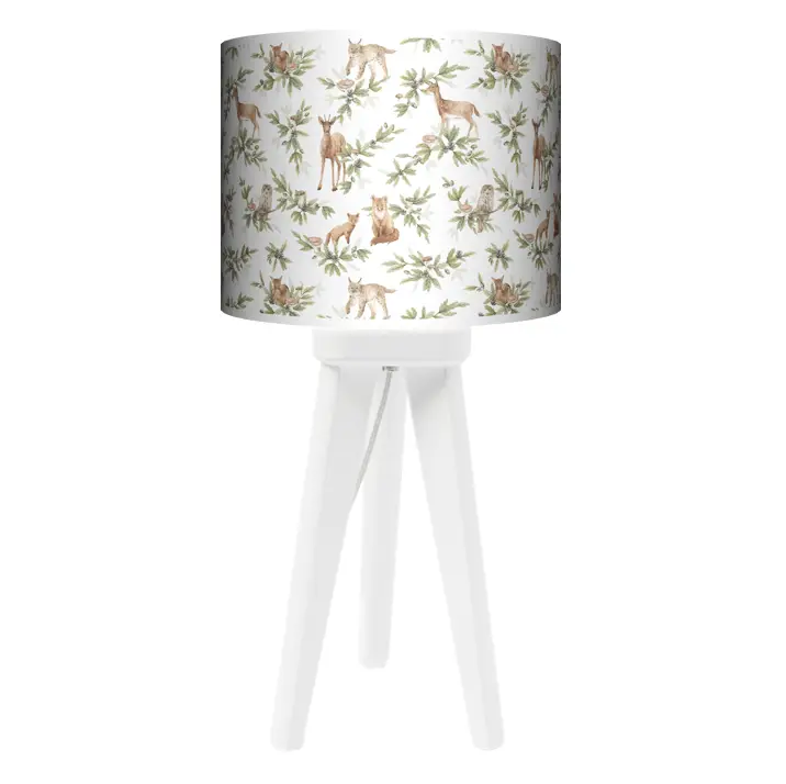 Lampa Trójnóg mała Forest Animals biel - kolor podstawy do wyboru FL - czarny