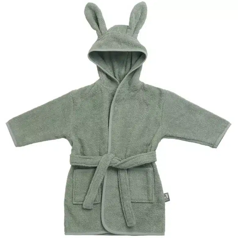 Szlafroczek kąpielowy RABBIT z kapturem 85 x 75 cm FROTTE ASH GREEN Jollein BBTB