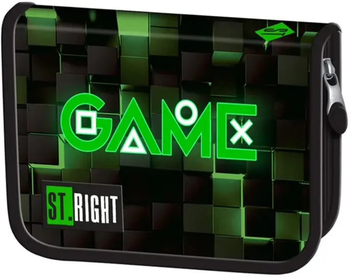 Piórnik dwuklapkowy St. Right PC3, bez wyposażenia, 20.5x14x3.5cm, Green Game