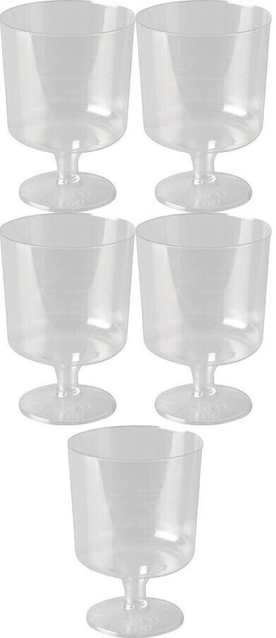 5x Kieliszki wielorazowe do wina Papstar, 200ml, polistyren, 10 sztuk, przezroczysty
