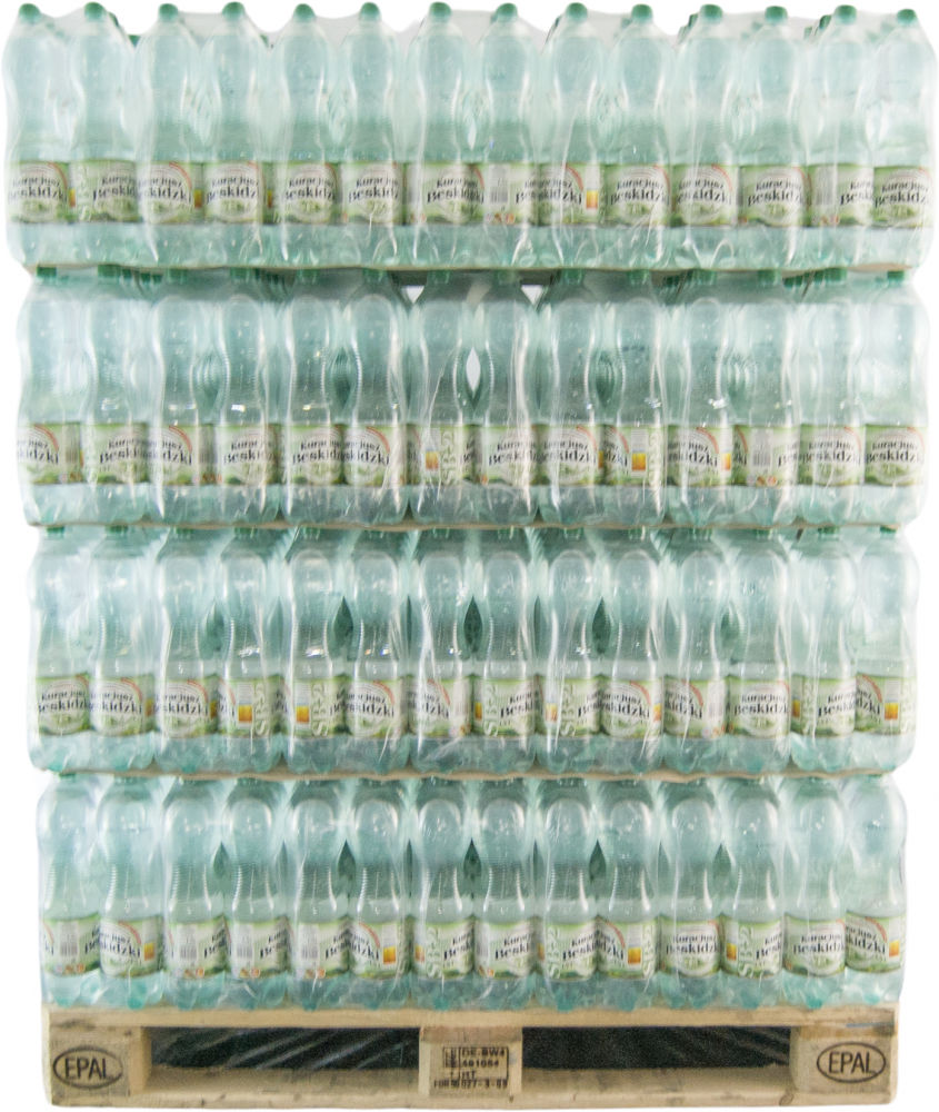 504x Woda gazowana Kuracjusz Beskidzki, 1.5l, butelka PET
