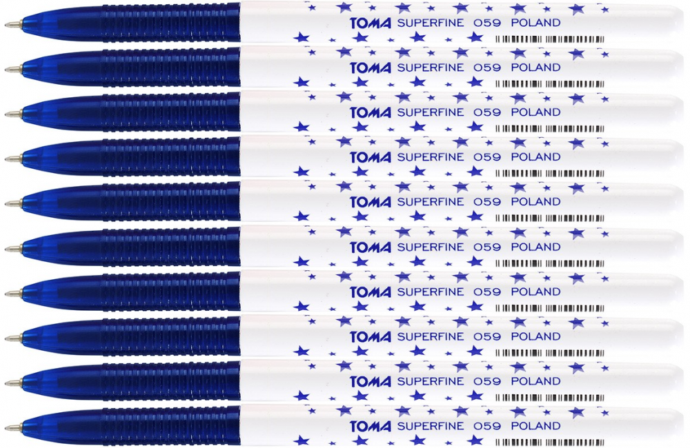10x Długopis Toma, Superfine 059, 0.5mm, niebieski