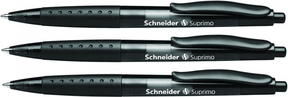3x długopis automatyczny Schneider Suprimo, M, czarny