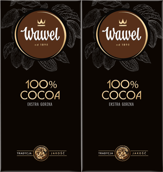 2x Czekolada Wawel Premium 100% cocoa, gorzka, 80g