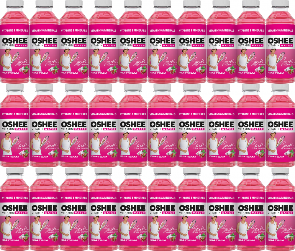 36x Napój niegazowany Oshee Vitamin Water witaminy i minerały, winogrono i dragonfruit, butelka PET, 0.555l