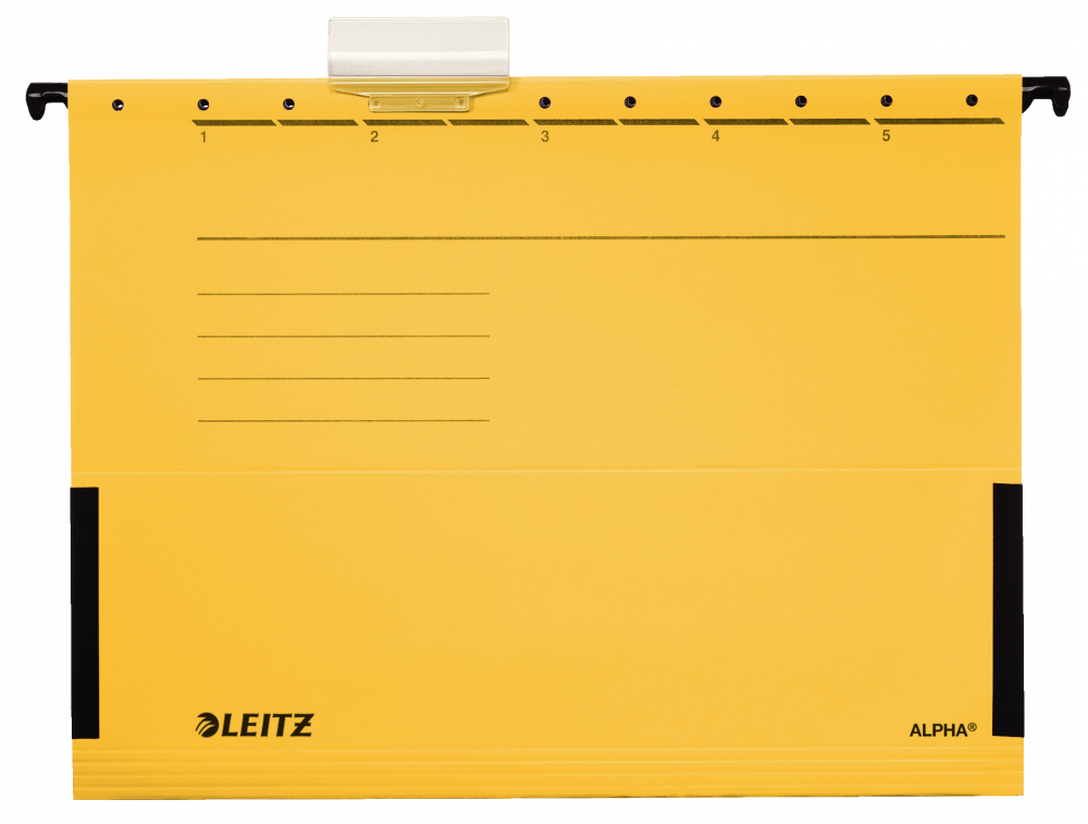 Teczka zawieszkowa kartonowa z rozciągliwymi bokami Leitz Alpha, A4, 348x260mm, 275g/m2, żółty