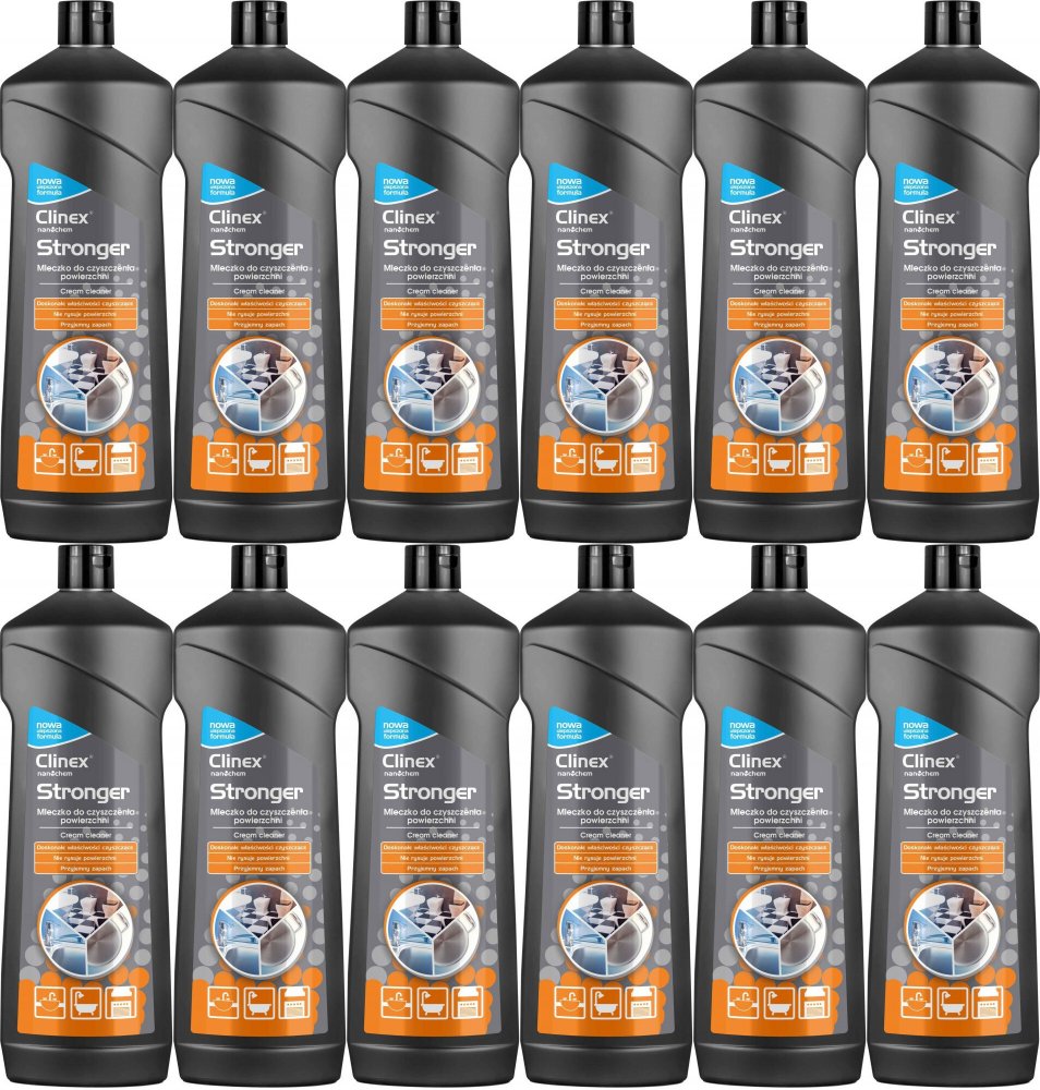 12x Mleczko do czyszczenia Clinex Stronger, 750 ml