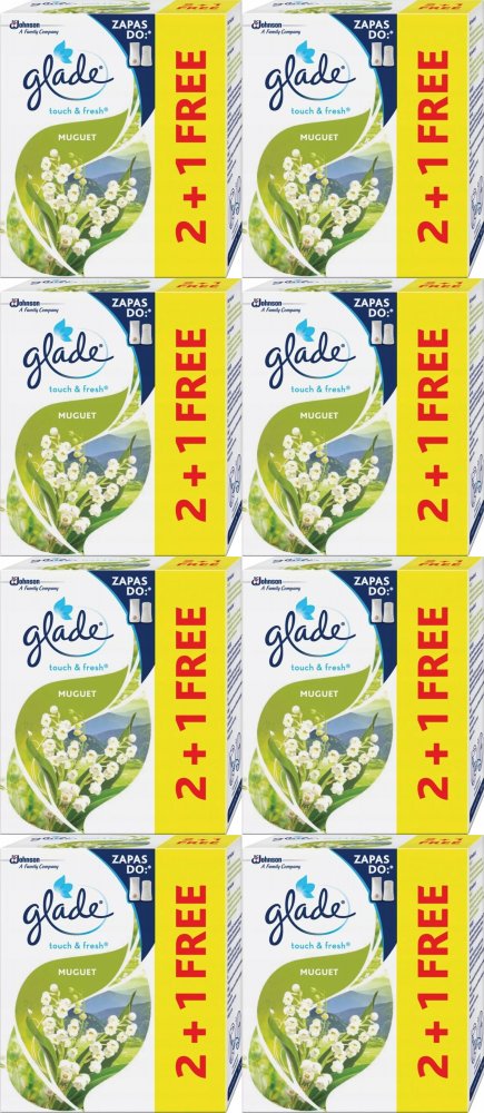 8x Wkład do odświeżacza automatycznego Glade by Brise Touch & Fresh, konwalia, 3x10ml - zapas