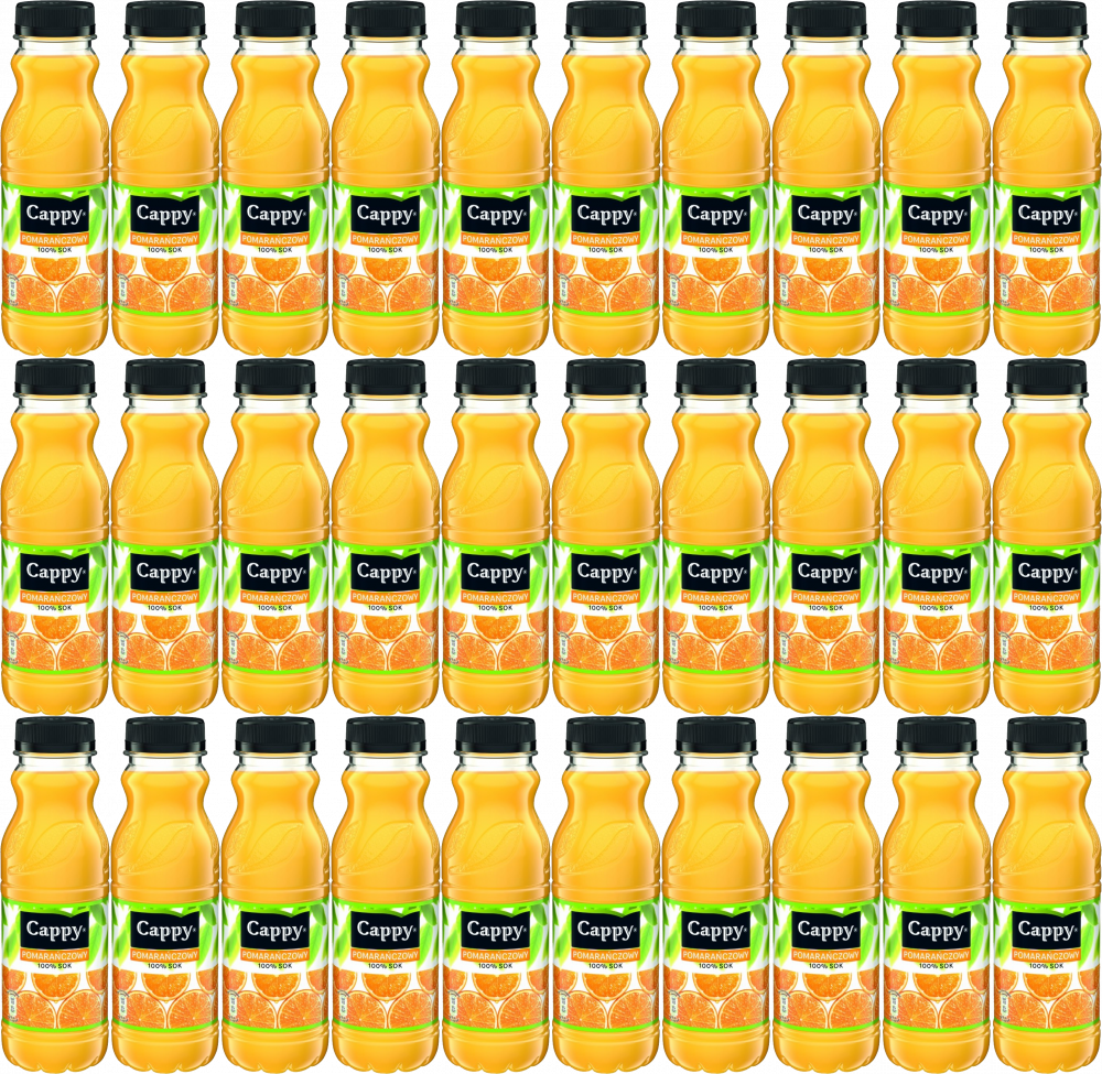48x Sok pomarańczowy 100% Cappy, butelka PET, 0.33l