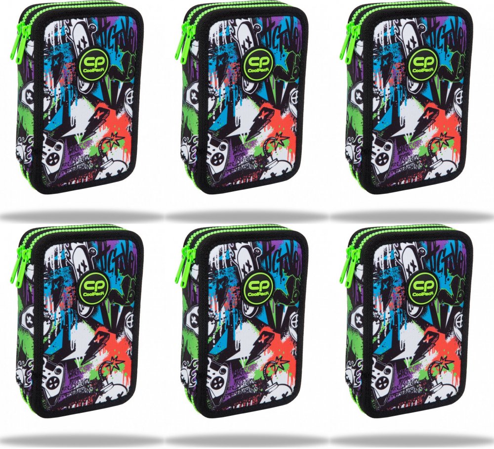 6x Piórnik szkolny CoolPack Jumper 2 Peek a Boo, 2-komorowy, z wyposażeniem