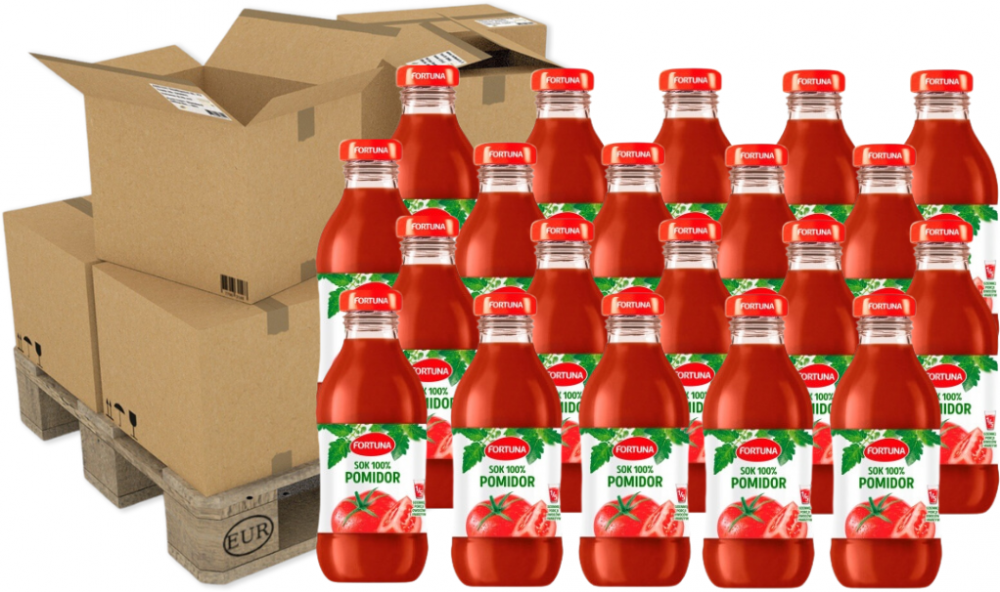 1470x Sok pomidorowy Fortuna, butelka szklana, 0.3l