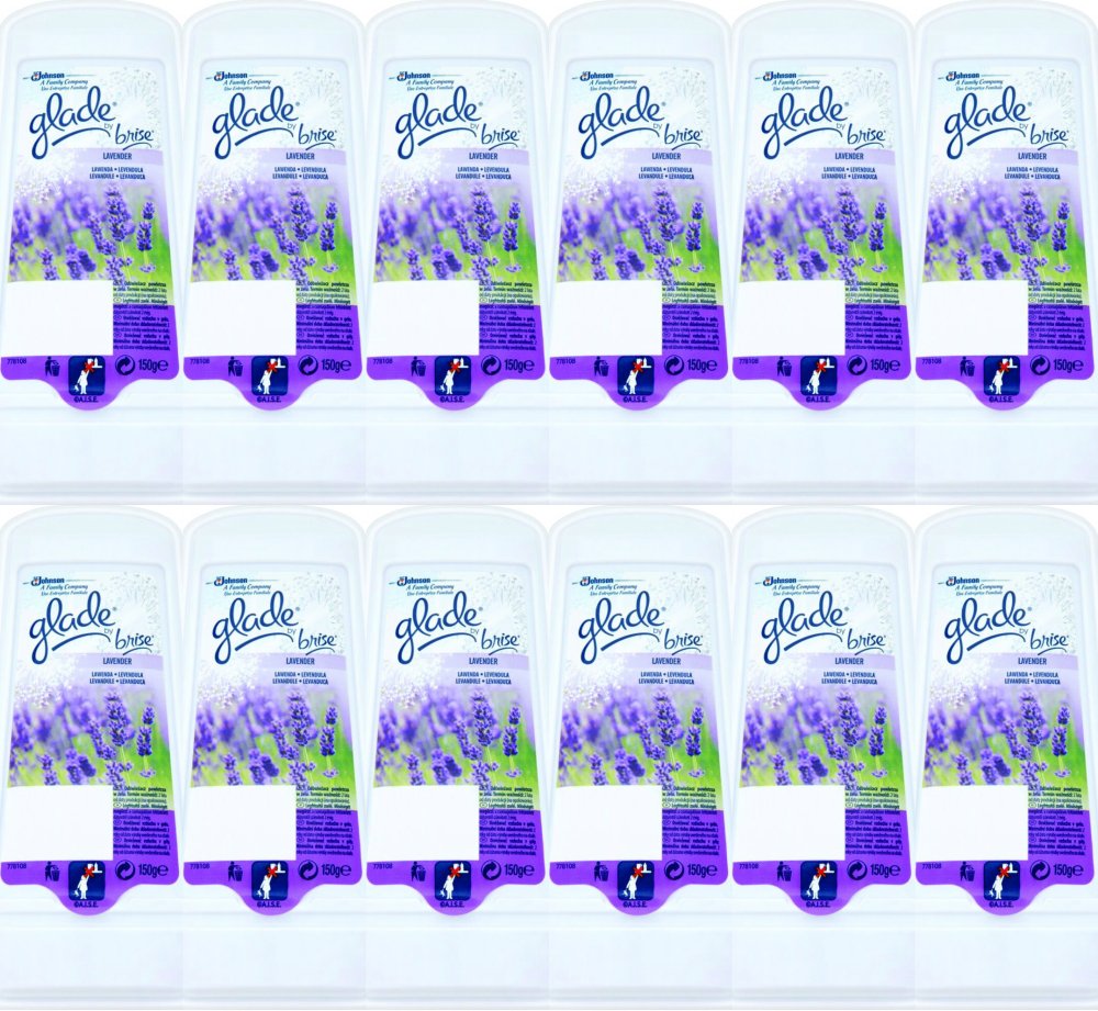 12x Odświeżacz powietrza Glade by Brise, Lawenda, żel, 150g