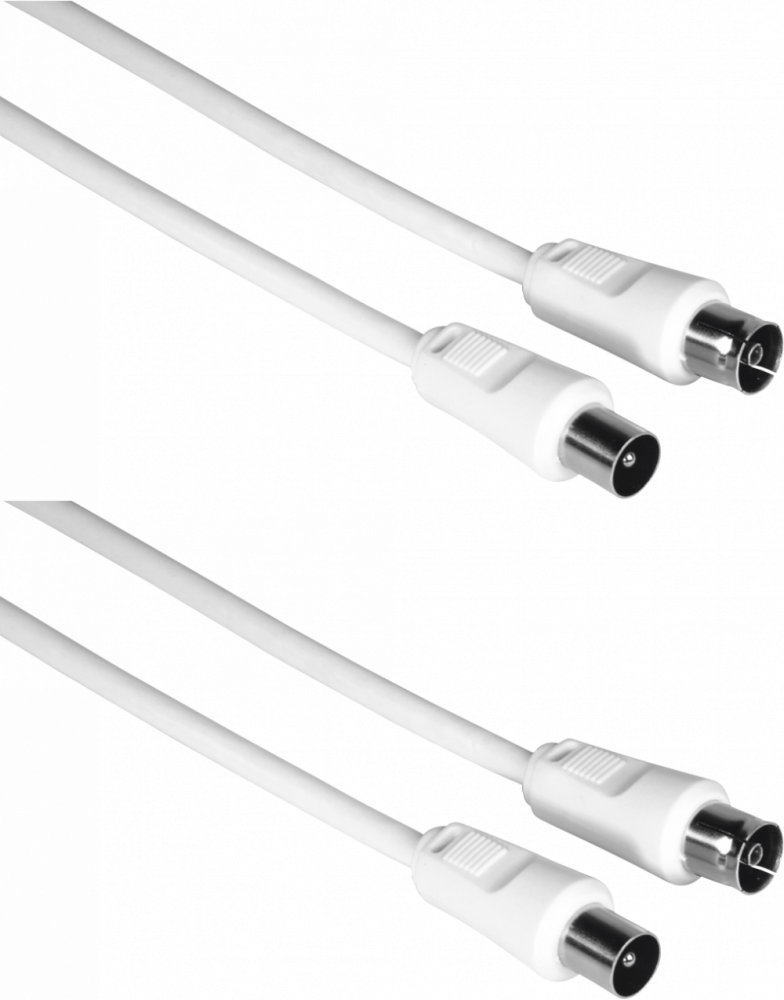 2x Kabel antenowy Hama, 75dB, 5m, biały