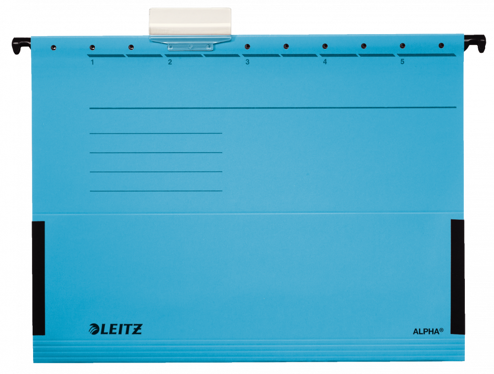 Teczka zawieszkowa kartonowa z rozciągliwymi bokami Leitz Alpha, A4, 348x260mm, 275g/m2, niebieski