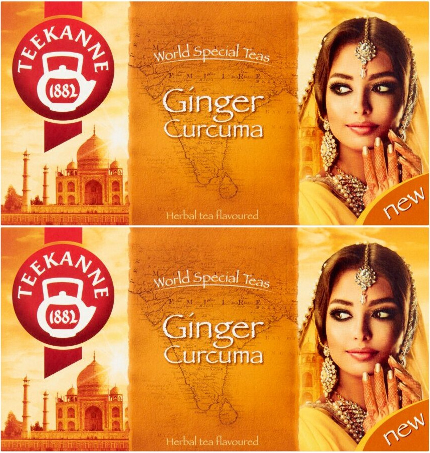 2x Herbata ziołowa w torebkach Teekanne Ginger Curcuma, imbir i kurkuma, 20 sztuk x 1.75g