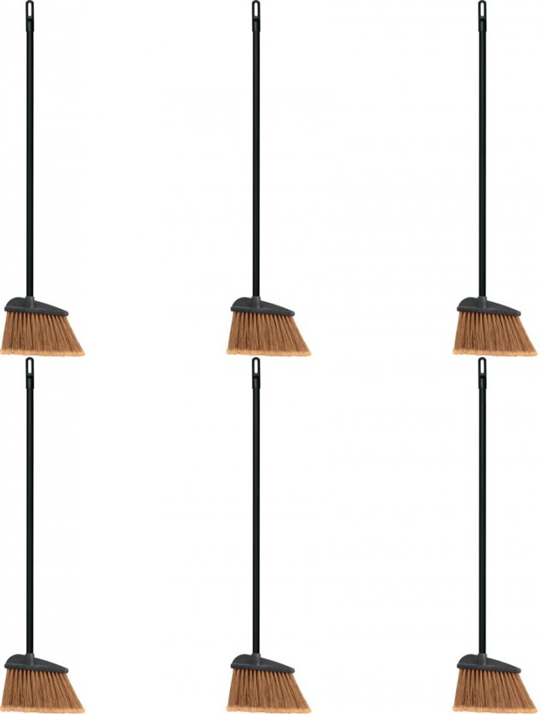 6x Miotła ogrodowa York Nutty Garden, 120cm, czarny, kij+końcówka