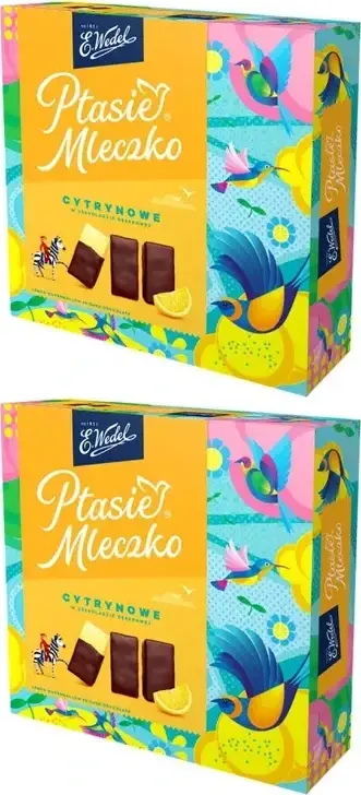 2x Ptasie Mleczko Wedel, cytrynowy, 340g