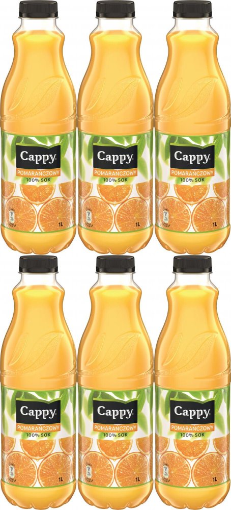 6x Sok pomarańczowy Cappy, butelka, 1l