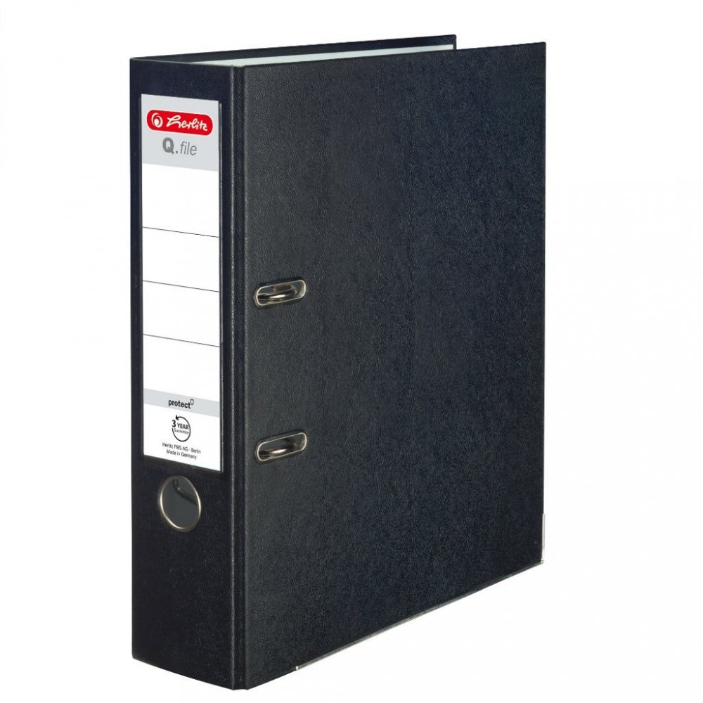 Segregator A4 Herlitz Q.file, 80mm, czarny