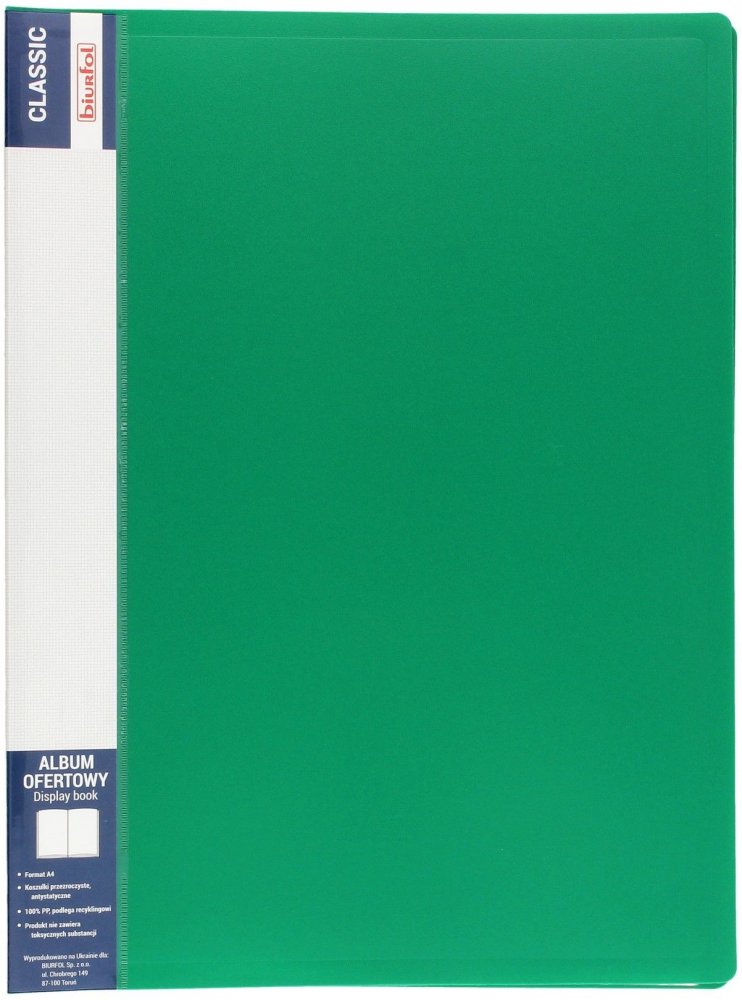 Album ofertowy Biurfol Classic, A4, 60 koszulek, zielony
