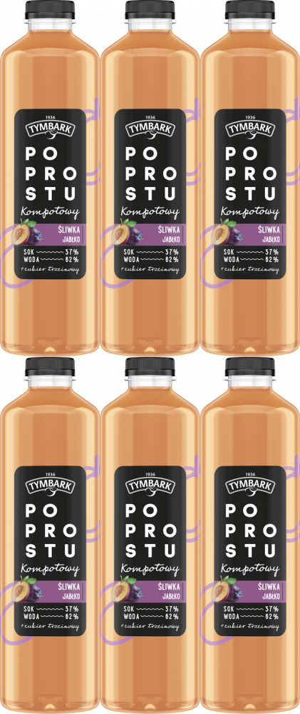 6x Napój Tymbark Po prostu Kompotowy, śliwka/jabłko, butelka PET, 1.25l