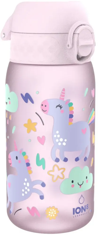 Bidon ION8 Unicorns, recyclon/tritan, 350ml, różowy