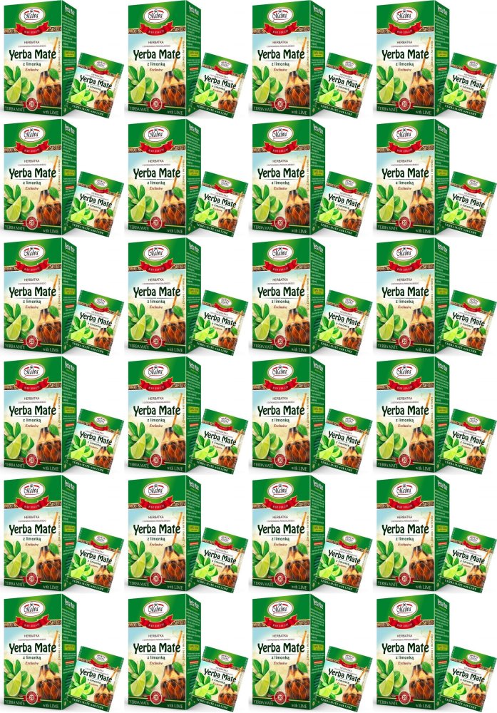 24x Herbata Yerba Mate w kopertach Malwa, z limonką, 20 sztuk x 2g