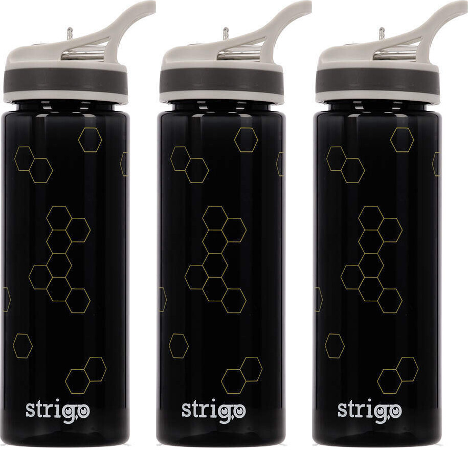 3x Bidon Strigo Plastry Miodu, 600ml, czarny