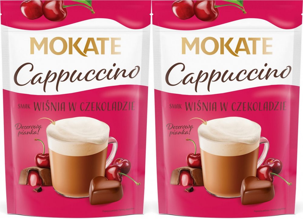 2x Kawa rozpuszczalna Mokate Cappuccino, wiśnia w czekoladzie, 110g