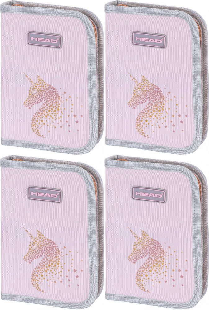 4x Piórnik szkolny Head, 1-komorowy, bez wyposażenia, Golden Effect Rose Gold