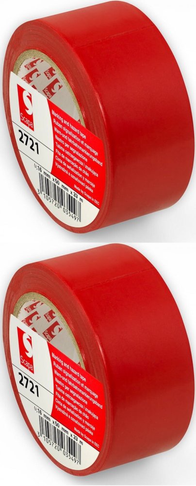 2x Taśma oznaczeniowa Scapa 2721, 50mm x 33m, czerwony
