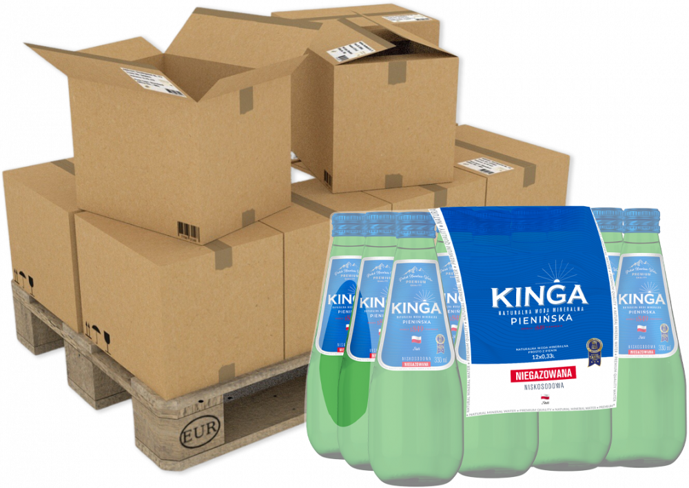 1512x Woda niegazowana Kinga Pienińska, 0.33l, butelka szklana
