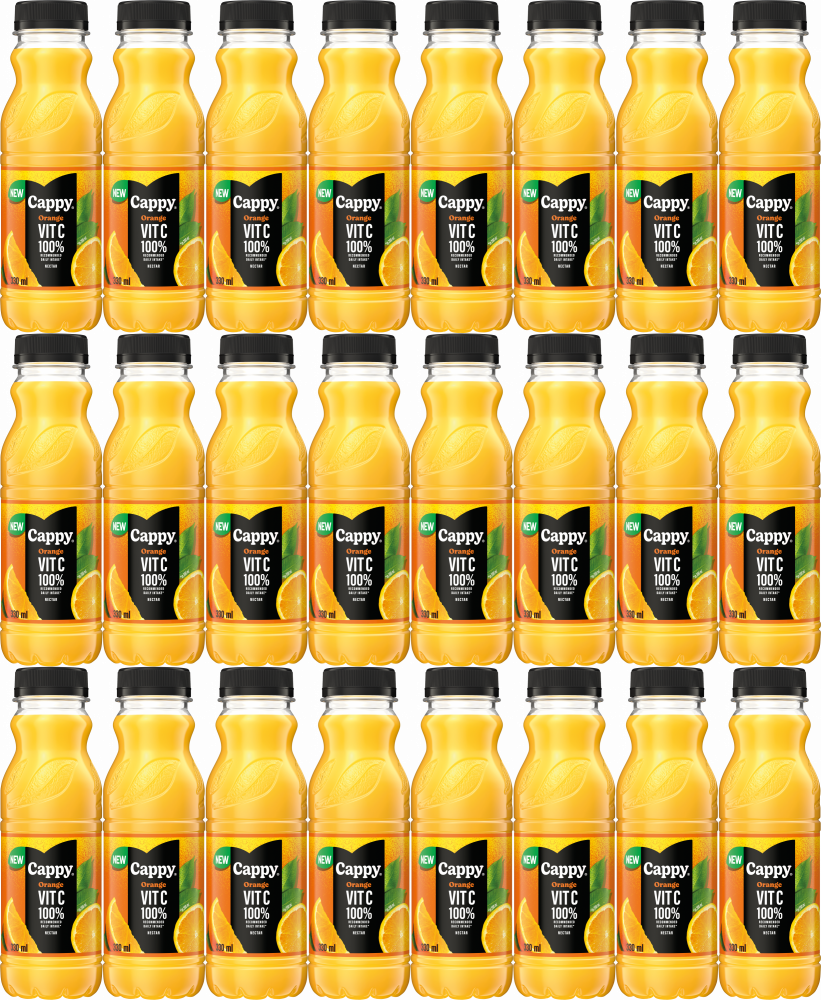 24x Nektar pomarańczowy Cappy z wit C, butelka PET, 0.33l
