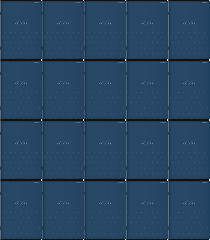 20x Zeszyt w kratkę TOP 2000 Colors, A5, 60 kartek, niebieski