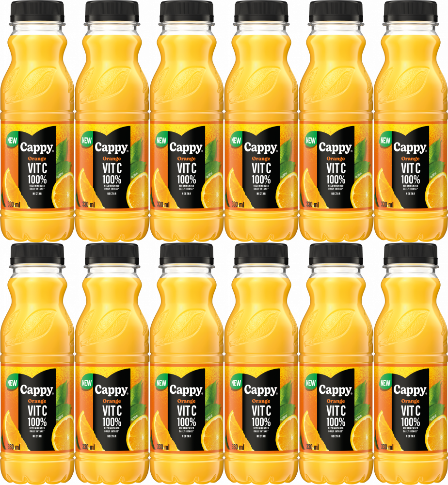12x Nektar pomarańczowy Cappy z wit C, butelka PET, 0.33l