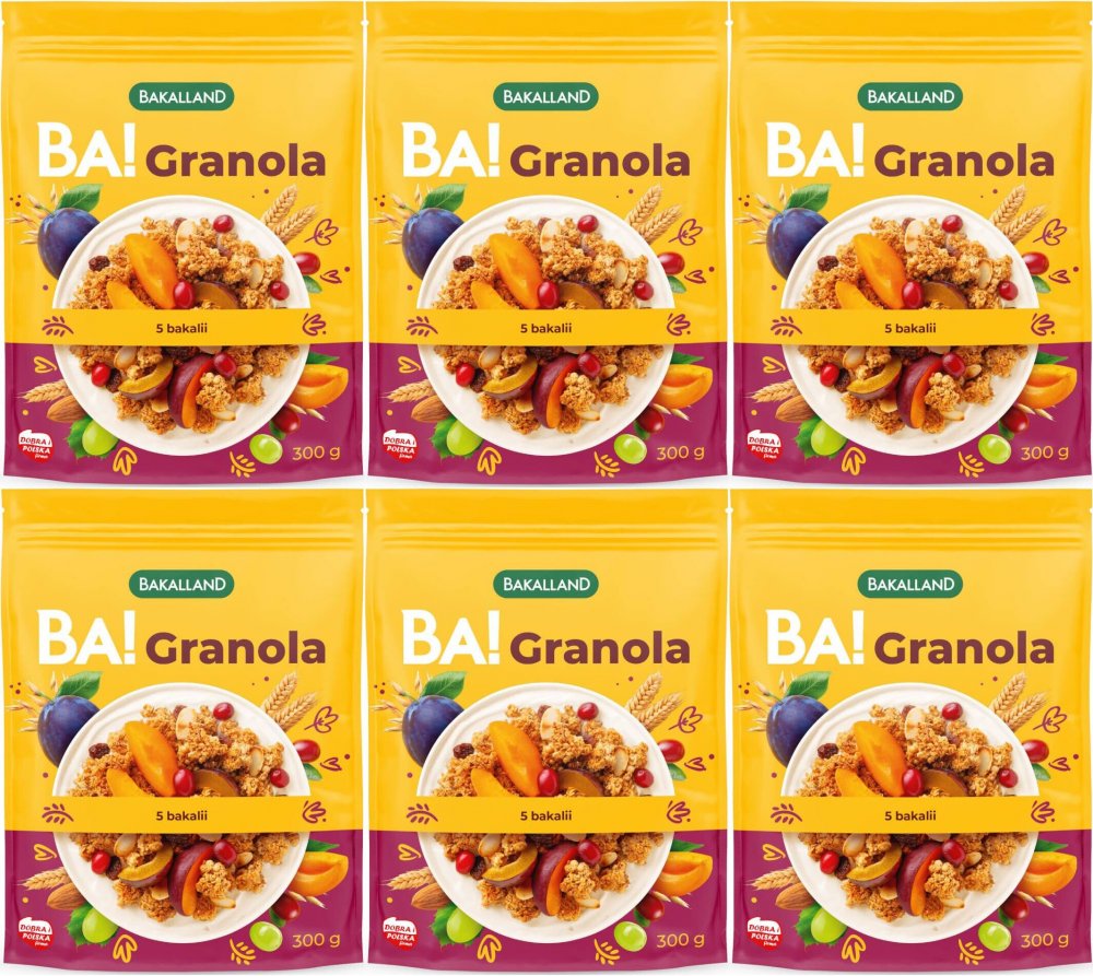 6x Granola Bakalland BA! 5 bakalii, 300g