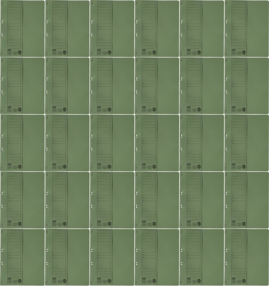 50x Skoroszyt kartonowy oczkowy Elba, 1/2 A4, do 150 kartek, 250 g/m2, zielony