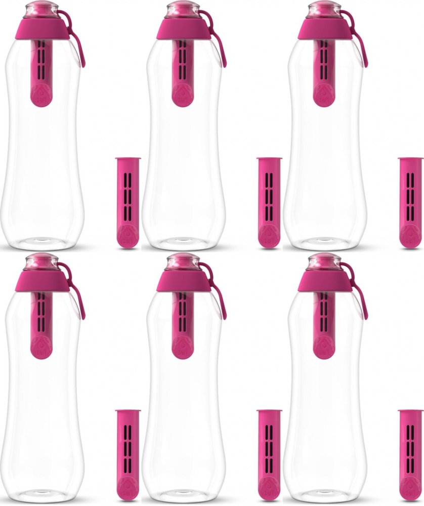 6x Butelka filtrująca Dafi 0.7l + 2 filtry, flamingowy