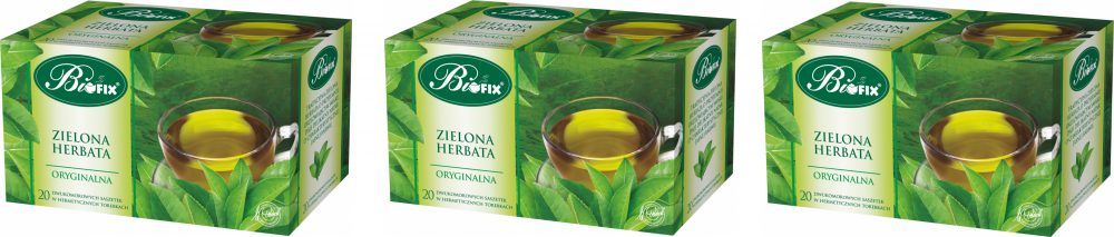 3x herbata zielona w kopertach BiFix Premium, 20 sztuk x 2g
