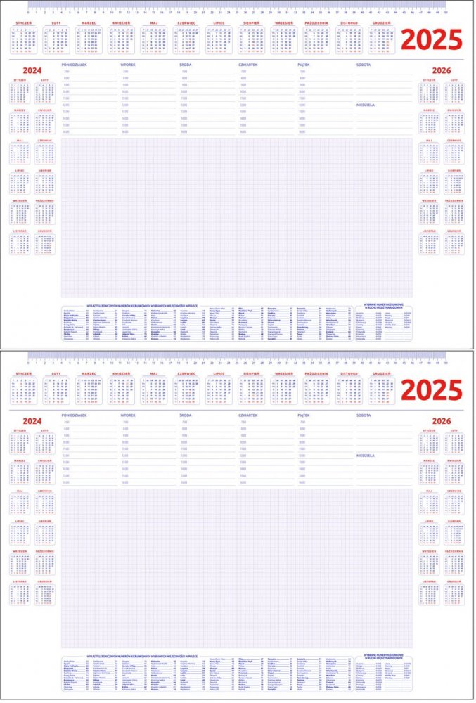 2x Podkład na biurko Udziałowiec, z kalendarzem 2025 i notatnikiem, A2, bez listwy