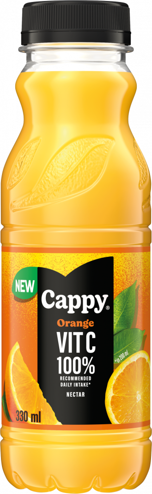 Nektar pomarańczowy Cappy z wit C, butelka PET, 0.33l