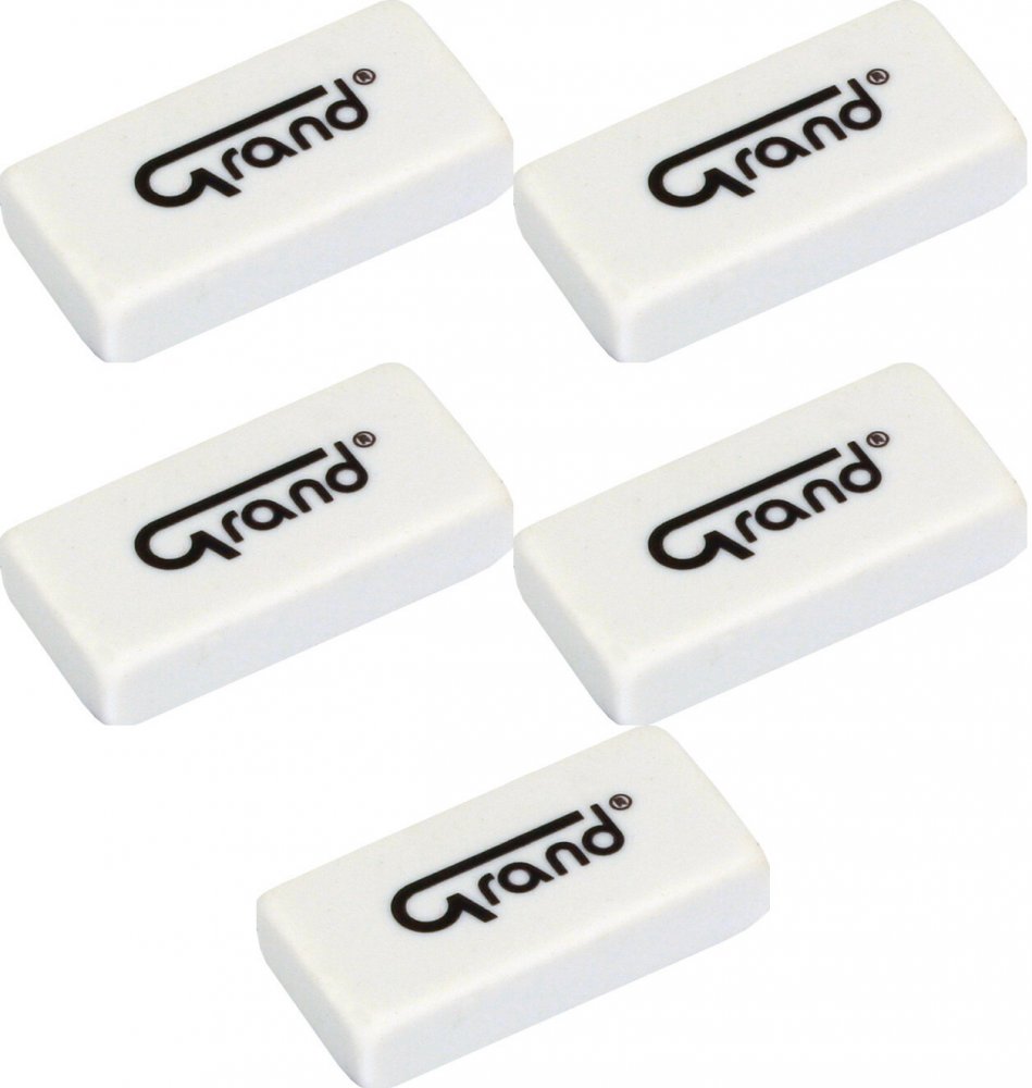 5x Gumka ołówkowa Grand GR-345, 40x20x10mm, biały