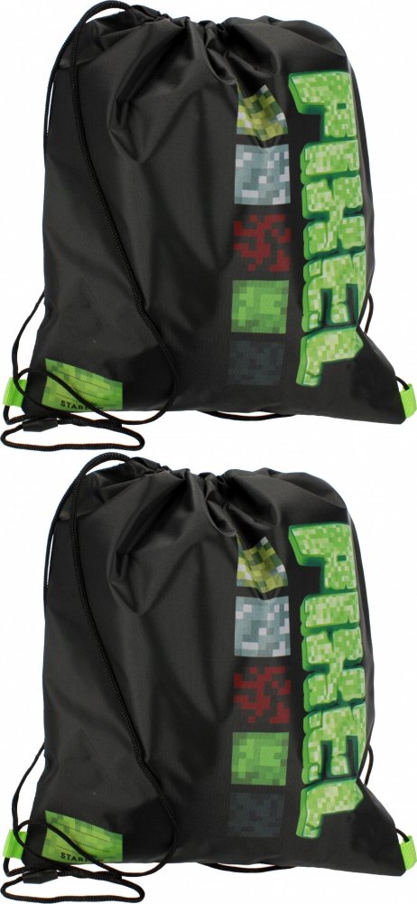 2x Worek na buty Starpak Pixel Zie, 38.5x33cm, czarny