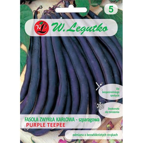 1 pac, Fasole Purple Teepee - Semințe: Mod de ambalare: 40 g
